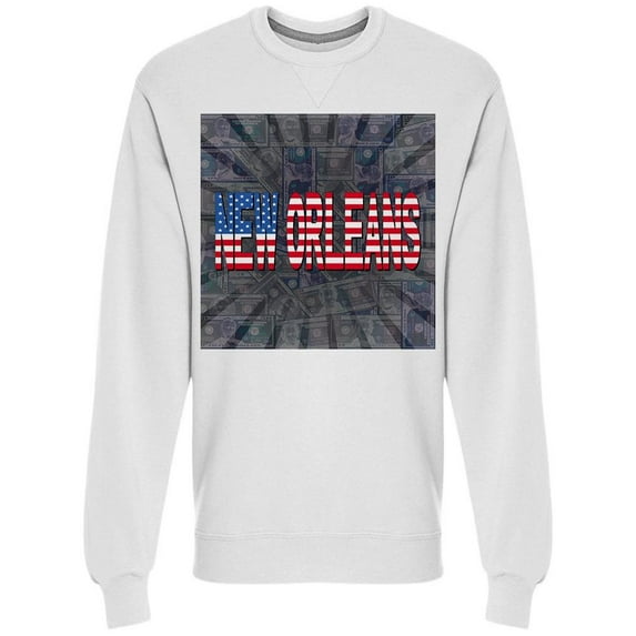 New Orleans Flag Sweatshirt Men -Image by Shutterstock, Male Medium