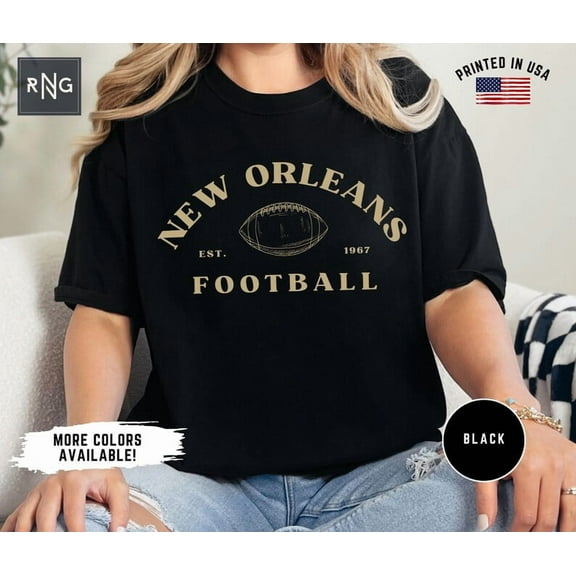 New Orleans Football Shirt, New Orleans Football Apparel Gift,Black Color,Size XL