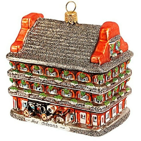 Pinnacle Peak Trading New Orleans House Polish Glass Christmas Tree Ornament Travel Decoration