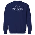 thumbnail image 1 of New Orleans Humor Graphic Navy Men's Crewneck Sweatshirt, 1 of 1