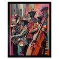 thumbnail image 1 of New Orleans Jazz Festival Musicians Warming Up in the City Street Abstract Modern Painting Art Print Framed Poster Wall Decor 12x16 inch, 1 of 5