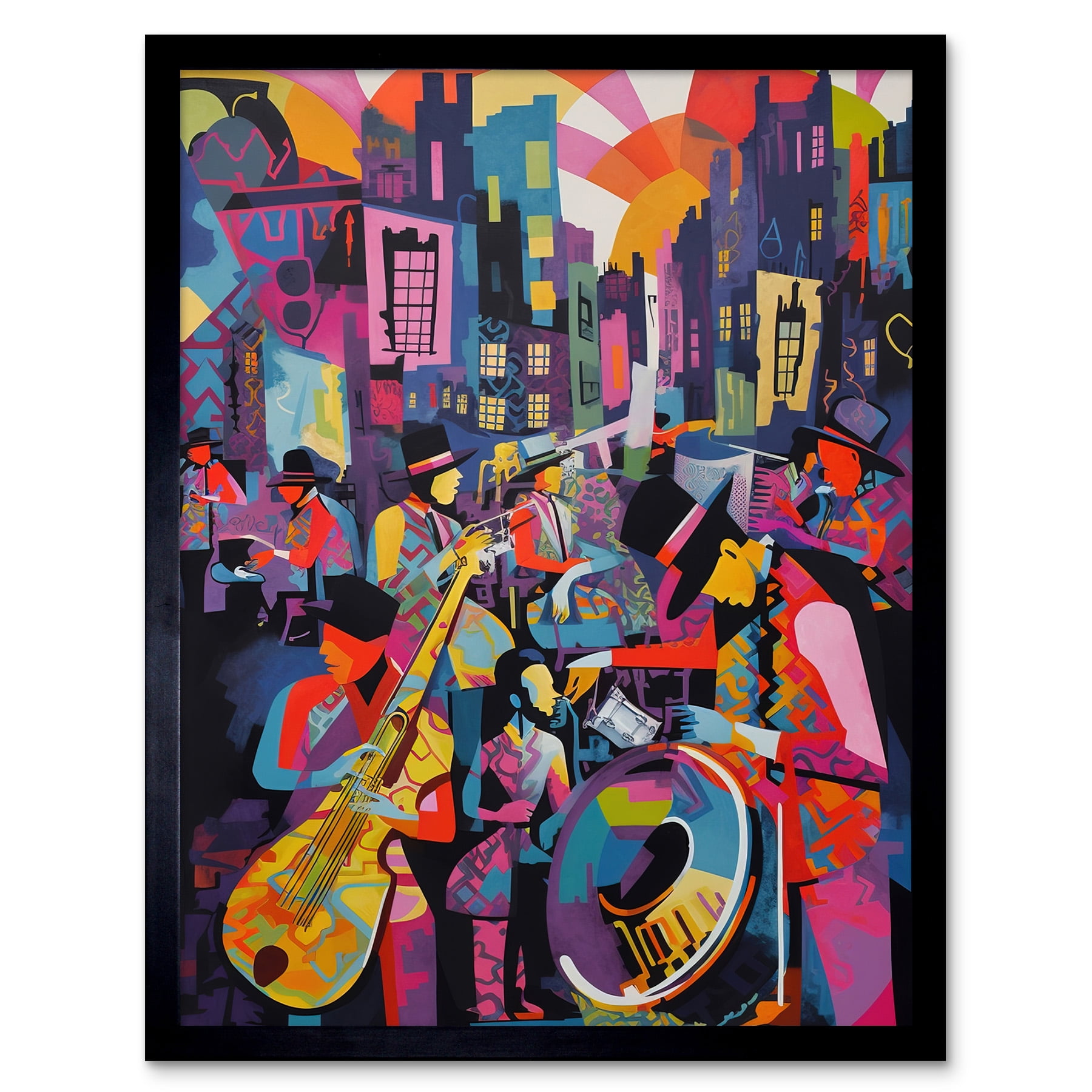 アート・デザイン・音楽 WOLS: From the Street to the Canvas New Orleans Jazz Festival Street Musicians Playing Music