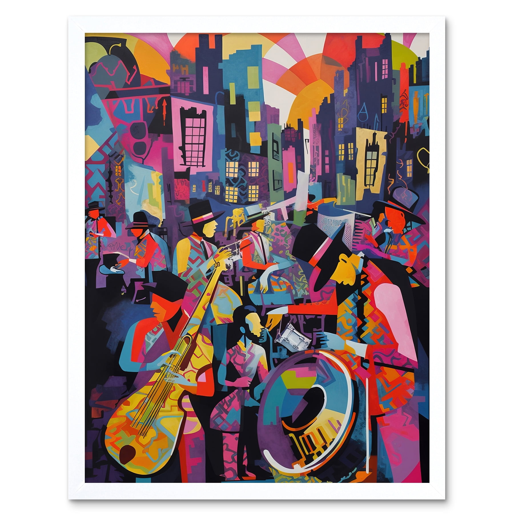 New Orleans Jazz Festival Street Musicians Playing Music