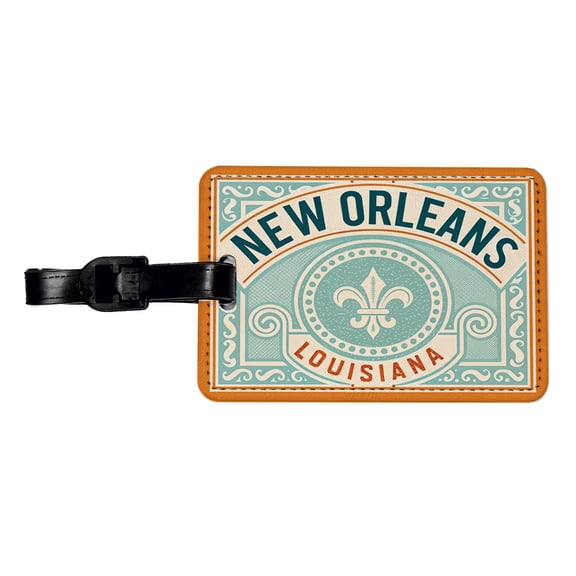 New Orleans LA Louisiana Travel Vacation Stamp Faux Leather Travel Luggage Tag