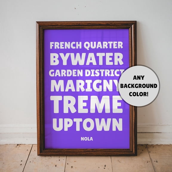 New Orleans Locations Wall Art Poster, Nola Poster, Travel Wall Art Poster, Air Bnb Decor, Typography Poster, Unique Decor,, Unframed Poster Size 12x18