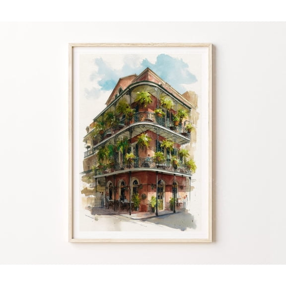 New Orleans Louisiana French Quarter Balcony Wall Art Home Decor