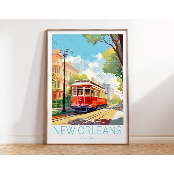 New Orleans Louisiana French Quarter Wall Art Print, Living Room And Gallery Wall Decor