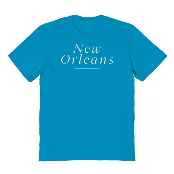 New Orleans Louisiana Graphic Tropical Blue Men's Cotton T-Shirt