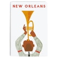 thumbnail image 1 of New Orleans, Louisiana, Horn Player (12x18 Aluminum Art, Indoor Outdoor Metal Sign Decor), 1 of 5