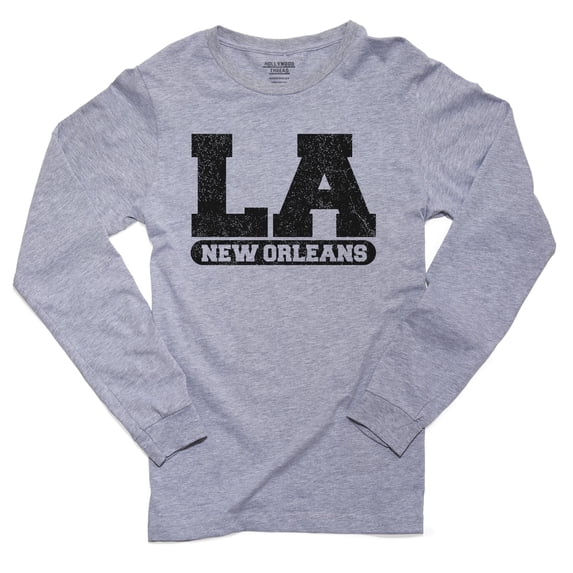 New Orleans, Louisiana LA Classic City State Sign Men's Long Sleeve Grey T-Shirt