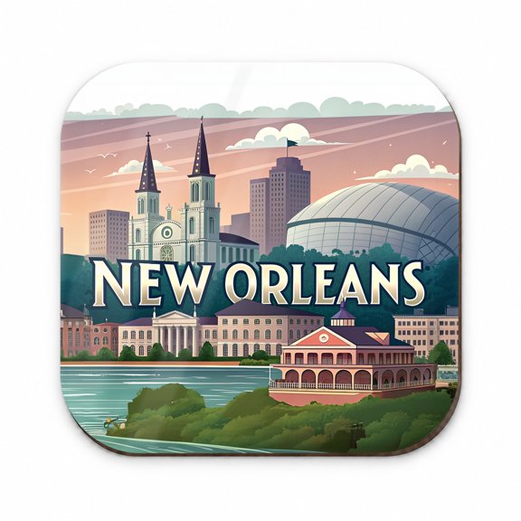 New Orleans, Louisiana LA Travel City State Stamp Fridge Refrigerator Magnet
