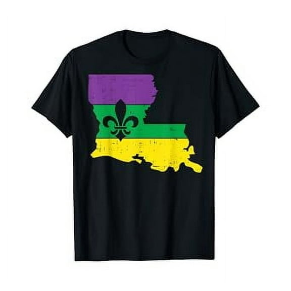 New Orleans Louisiana Map Jester Funny Mardi Gras Carnival T-Shirt Fleur De Lis Shirt, Mardi Gras Party, Let Good Times Roll