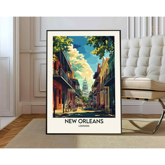 New Orleans Louisiana Poster Art New Orleans New Orleans Poster New Orleans Beignets Poster Wall Art, Modern Wall Decor, 8x12 UNFRAMED