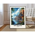 thumbnail image 1 of New Orleans Louisiana Travel Poster Wall Art Beignets, Stretched Canvas 8x10in, 1 of 4