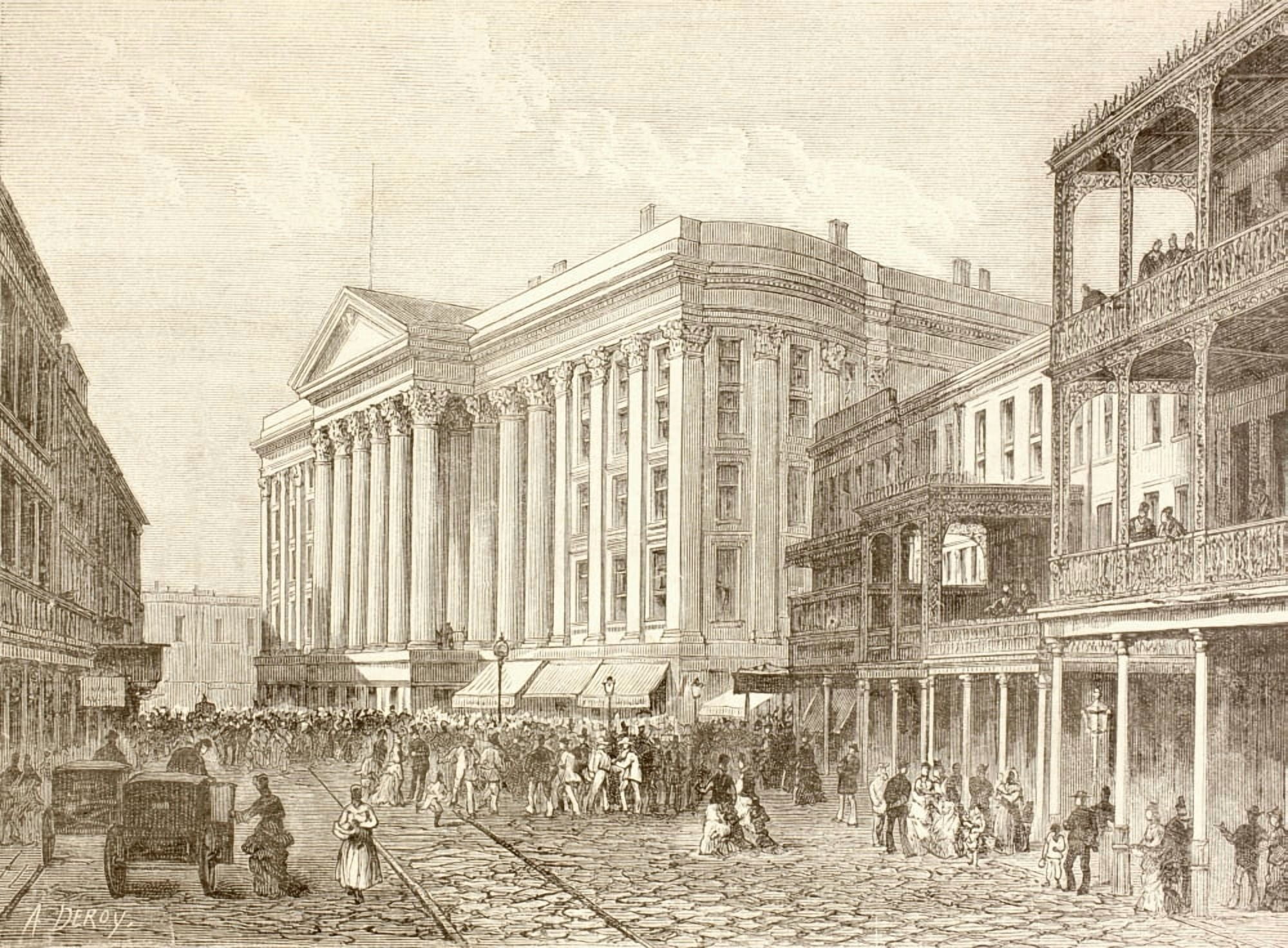 New Orleans Louisiana United States Of America The Saint Charles Hotel On St Charles Street In The 1880S From A 19Th Century Illustration Canvas Art - Ken Welsh Design Pics (34 x 24)