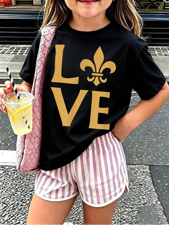 New Orleans Love Fleur-de-lis Graphic Kids T-Shirt
