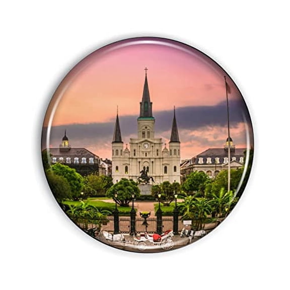 New Orleans Magnet Strong and Flexible New Orleans Refrigerator Magnet 1.1 Inch Epoxy Dome