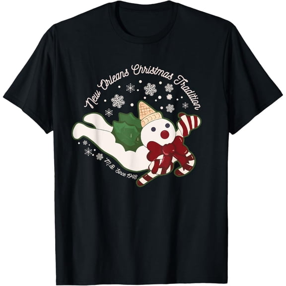 New Orleans Mr Bingle Christmas Tradition Snowmen Christmas T-Shirt