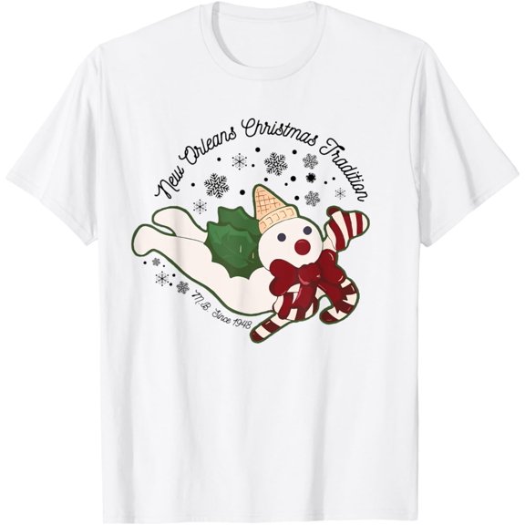 New Orleans Mr Bingle Christmas Tradition Snowmen Christmas T-Shirt