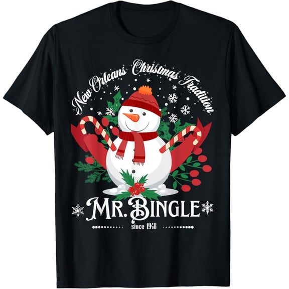 New Orleans Mr.Bingle Tradition Snowmen T-Shirt Tshirt All Size S-5XL
