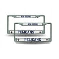 thumbnail image 1 of New Orleans Basketball Pelican's Chrome Metal (2) License Plate Frame Set, 1 of 6