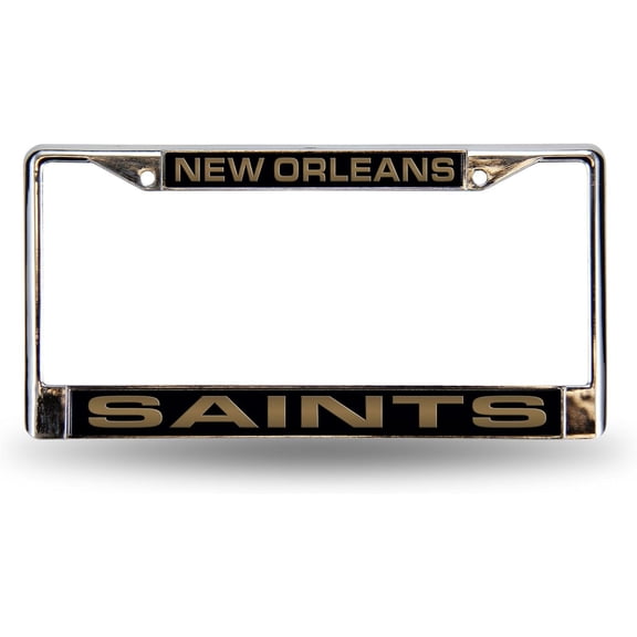 New Orleans NFL Saints Chrome Metal Laser Cut License Plate Frame