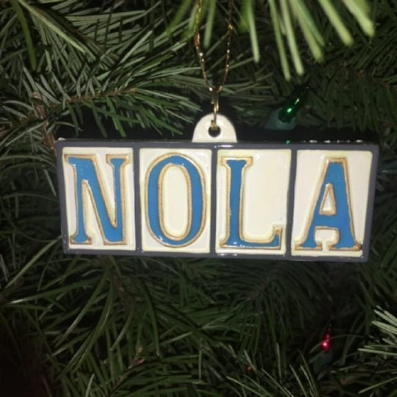 New Orleans NOLA Christmas Ornament Street Tile French Quarter Mardi Gras Holiday Tree