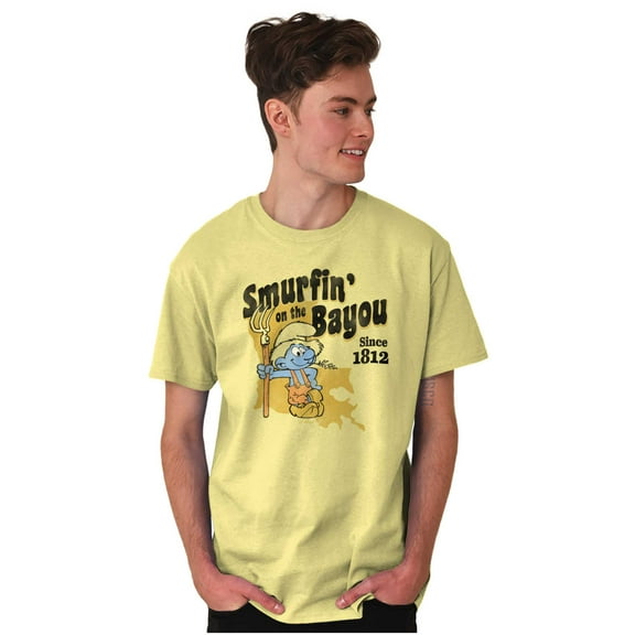 New Orleans Nola Bayou Smurfs Men's Graphic T Shirt Tees Brisco Brands 3X