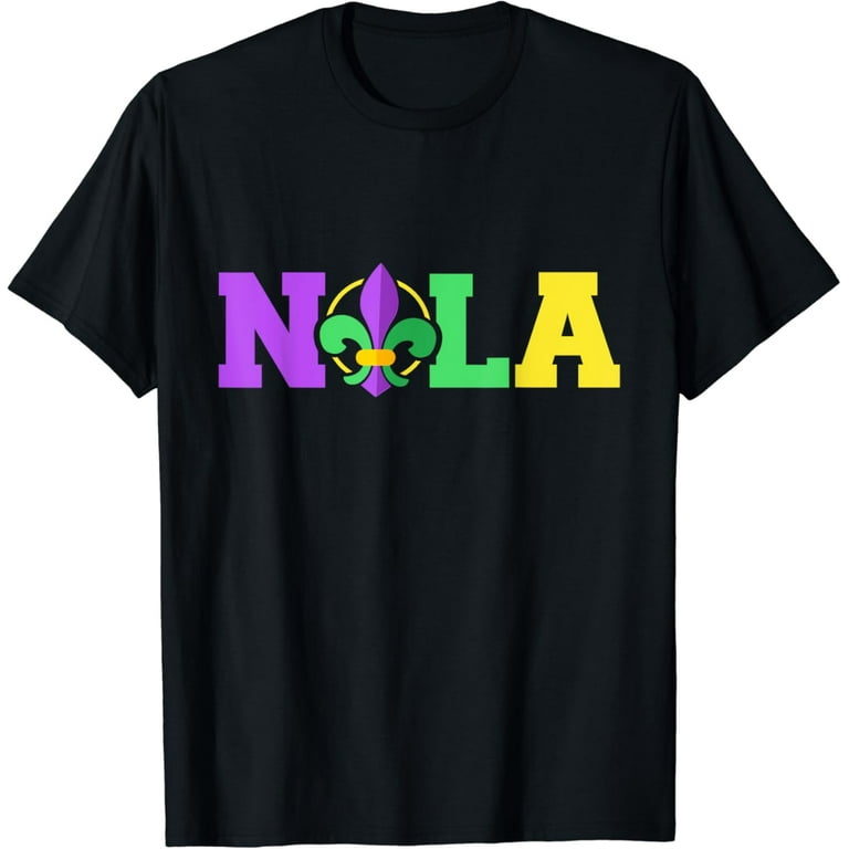 New Orleans Fleur De Lis Mardi Gras Colors T-Shirt New Orleans Fleur De Lis Mardi Gras Colors T-Shirt