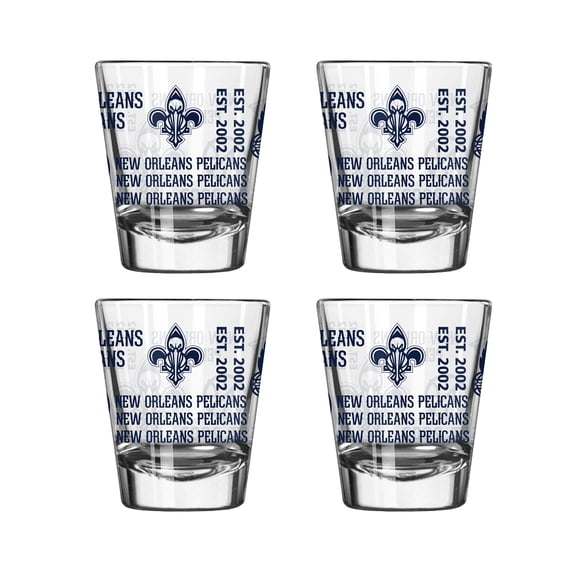 Logo Brands New Orleans Pelicans 4-Pack 2oz. Shot Glass Set