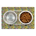 thumbnail image 1 of New Orleans Pet Mat for Food and Water, Mardi Gras Party Elements Carnival Mask Hats and Crowns Traditional Pattern, Non-Slip Rubber Mat for Dogs and Cats, 18" X 12", by Ambesonne, 1 of 2