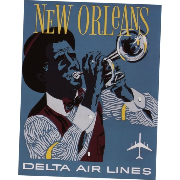 New Orleans Poster 27inx40in Entertainment Theme Room Art Poster 27x40 Unframed, Age: Adults, Rectangle Poster Time