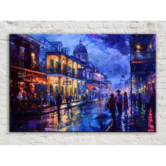 New Orleans Purple Rain Wall Art Print, Artistic City Decor