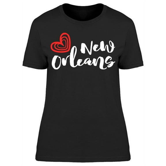 New Orleans Red Heart T-Shirt Women -Image by Shutterstock, Female Large