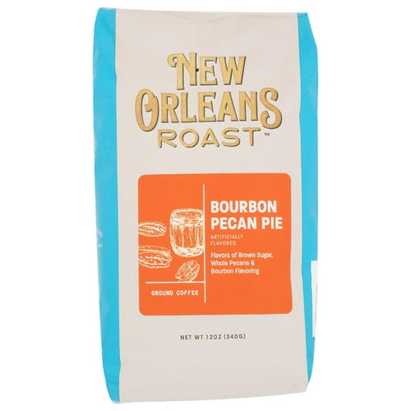 New Orleans Roast Coffee Ground Bourbon Pecan Pie 12 oz (Pack of 6)