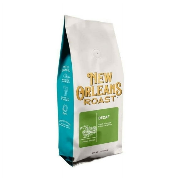 New Orleans Roast - Decaffeinated Ground Coffee 12 oz (Pack of 1) - Enjoy the Flavor without the Caffeine