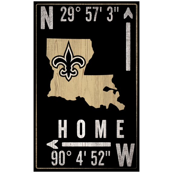 New Orleans Saints 11" x 19" Coordinate Sign