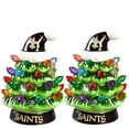 thumbnail image 1 of New Orleans Saints 2-Pack 4" Ceramic LED Christmas Tree Set, 1 of 3