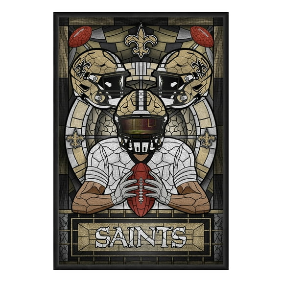 New Orleans Saints Framed Stained Glass Art Print