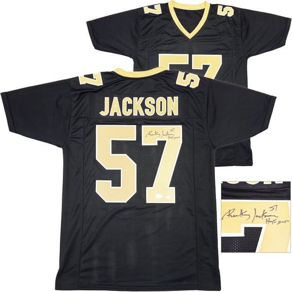 New Orleans Saints Rickey Jackson Autographed Black Jersey "HOF 2010" Beckett BAS QR 230189