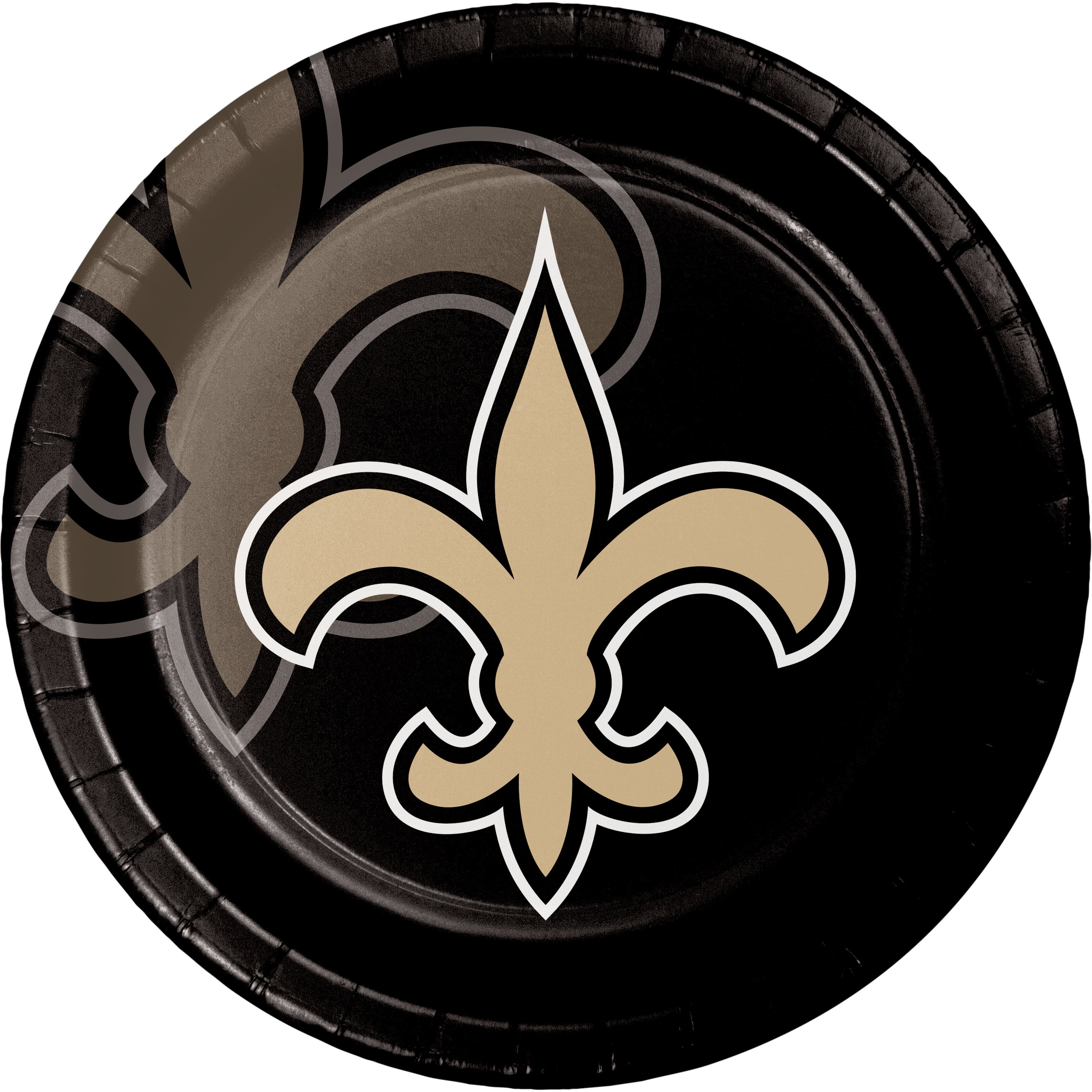 New Orleans Saints Round Paper Plates 24 Count for 24 Guests