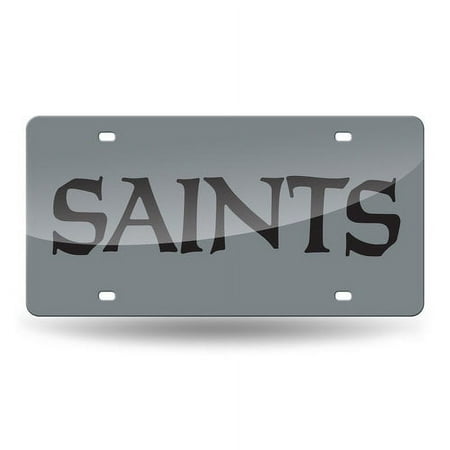 New Orleans Saints Silver Laser License Plate
