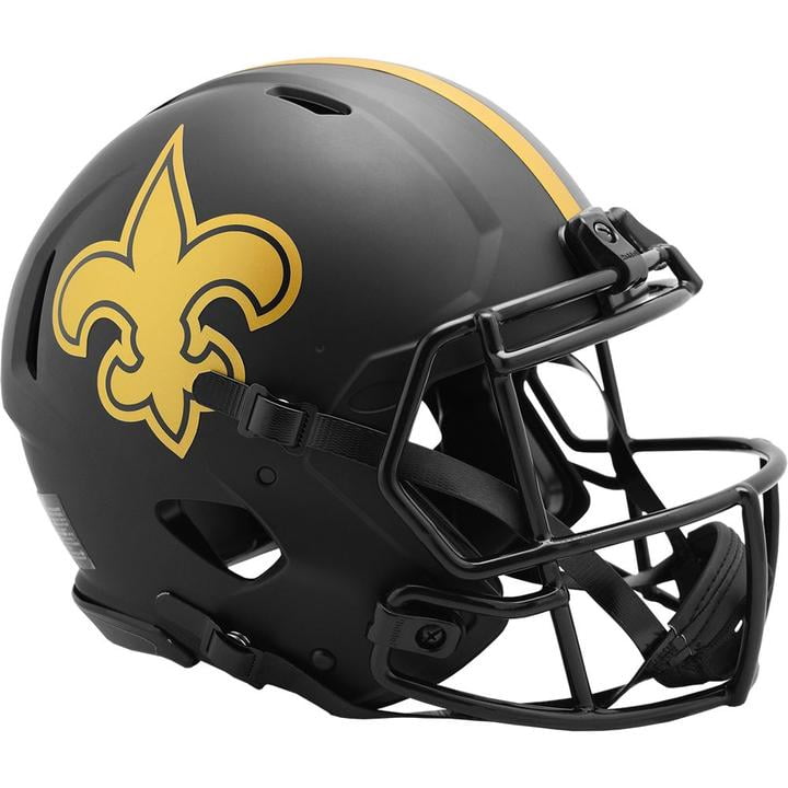 New Orleans Saints Unsigned Eclipse Black Full Size Speed Auth Helmet 187031