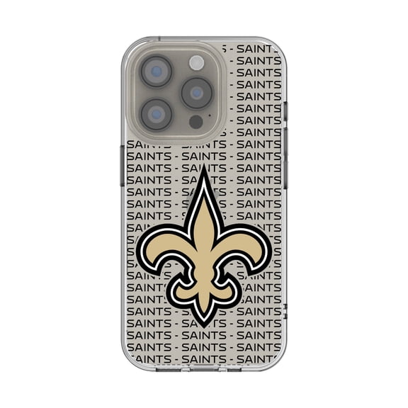 New Orleans Saints iPhone Clear Text Backdrop Design Case