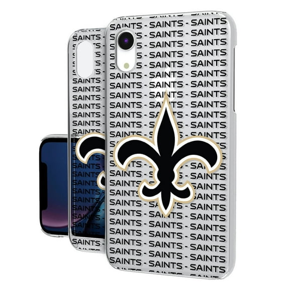 New Orleans Saints iPhone Clear Text Backdrop Design Case