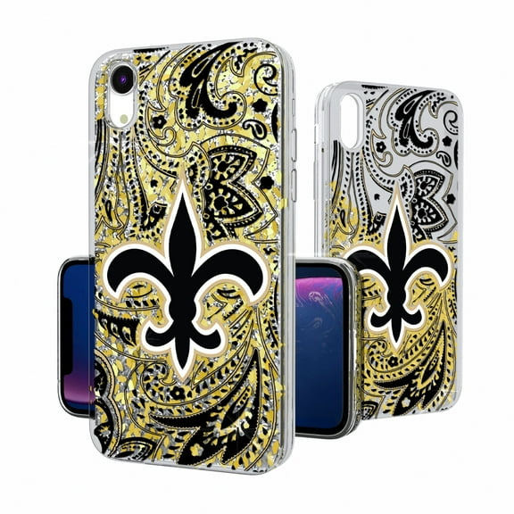 New Orleans Saints iPhone Paisley Design Glitter Case