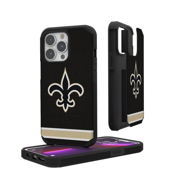 New Orleans Saints iPhone Rugged Stripe Design Case