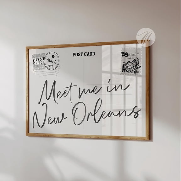 New Orleans State Postcard Wall Art Travel Decor, Unframed Paper Print Size 8x12