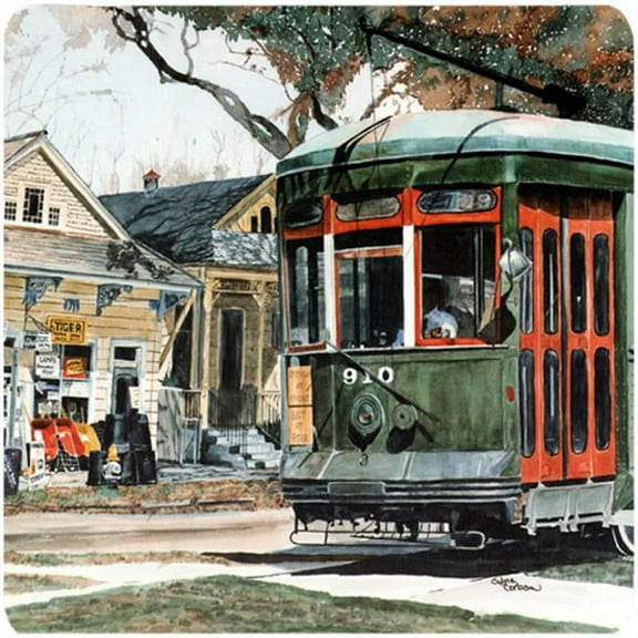 New Orleans Streetcar Foam Coasters - Set Of 4, 3.5 x 3.5 In.