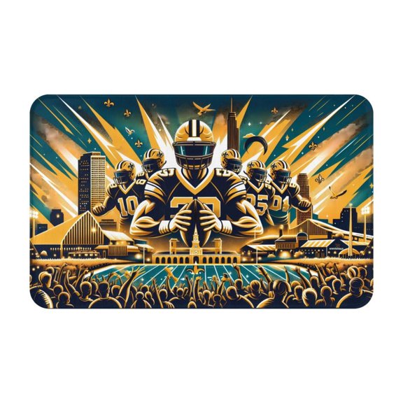 New_Orleans Team Personalized Gift Flannel Non-slip Floor Mats 20x31.5 Inch Unisex Starter Mats Indoor Outdoor Home Decor Rugs Doormat Bathroom Mats